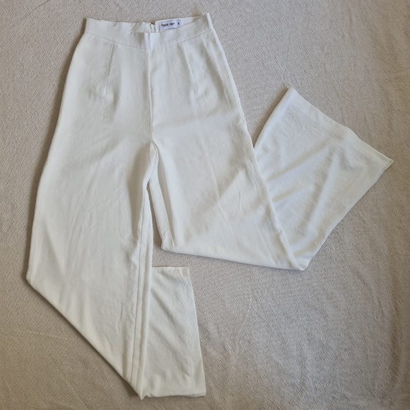 Tiger Mist high waisted wide leg pants | off-white sz small classic chic womens - Picture 16 of 16